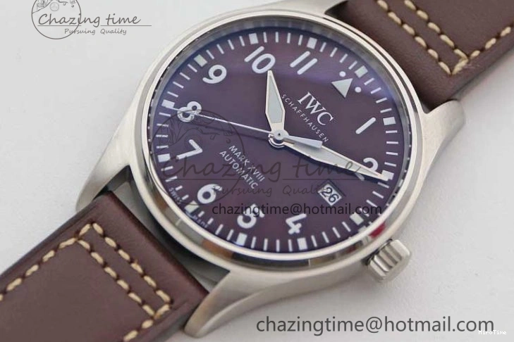 MIROTIME 0413 HighQuality Mark XVIII IW327010 SS M+F 1:1 Best Edition Brown Dial on Brown Leather Strap A 7049